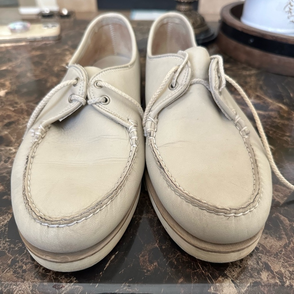 Sperry Topsider Boating Cream Leather Loafers